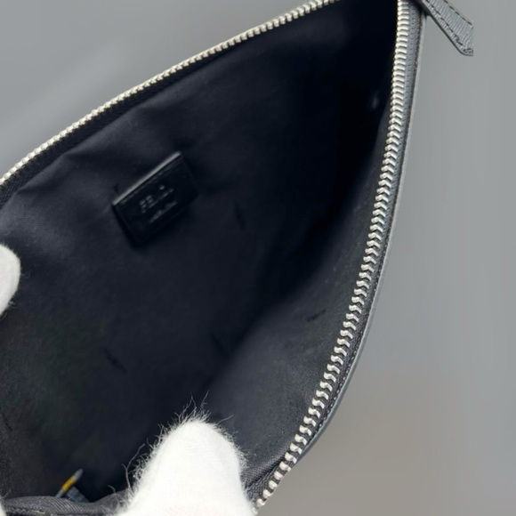 Fendi Monster Studs Leather Clutch Leather Bag Multicolor Rare LARGE Limited Ed - Picture 10 of 16